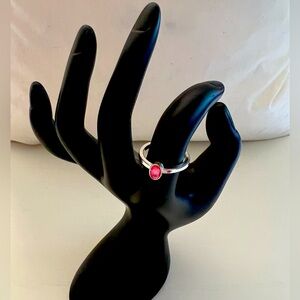 Elegant Silver Ring with Pink Gemstone